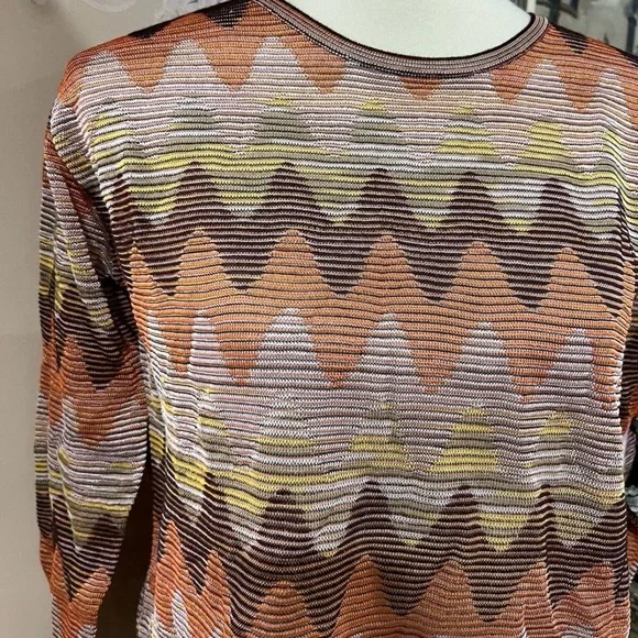 M missoni zig zag long sleeves knit top size M